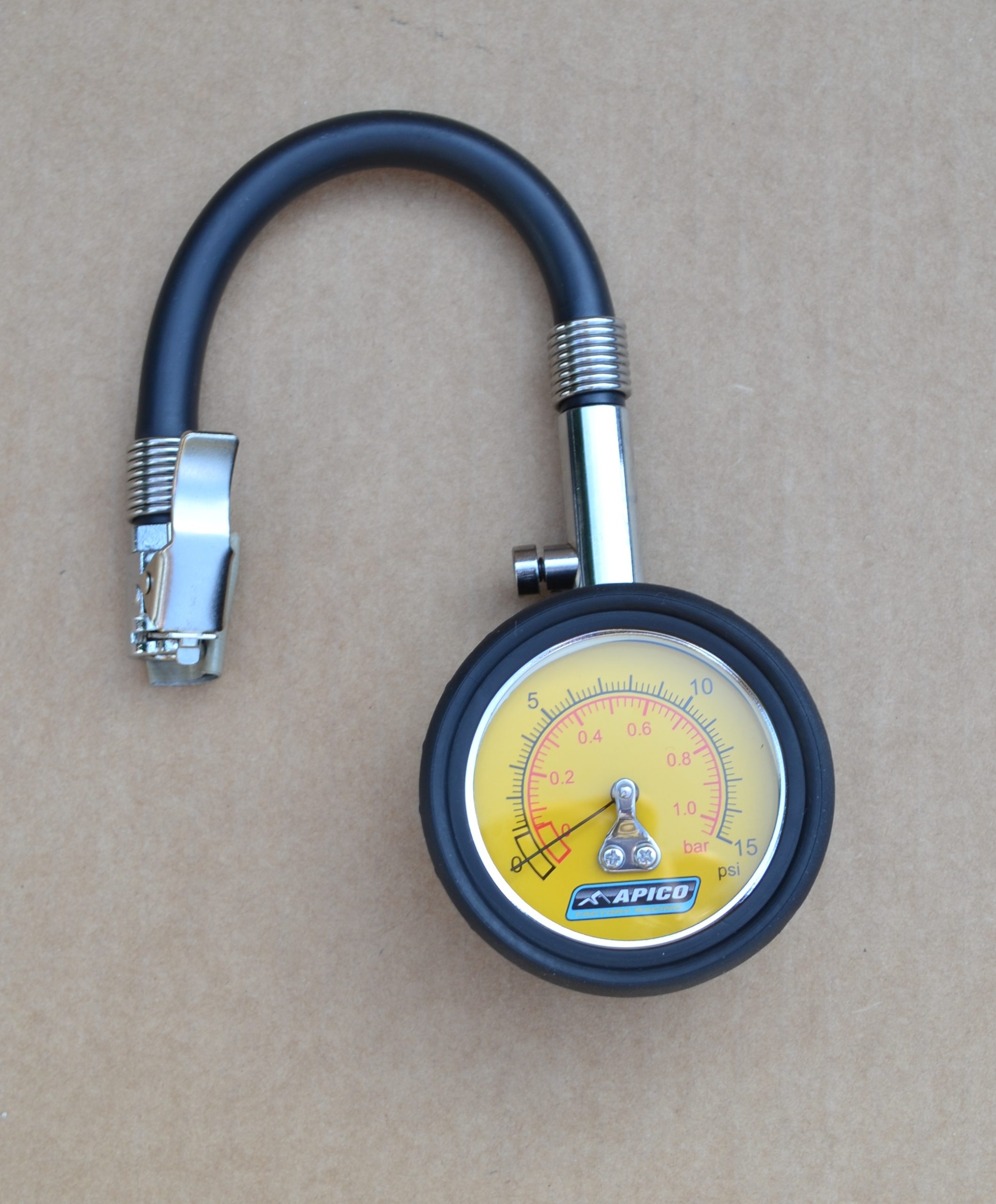thumbnail image 2 of APICO 0-15 PSI Tyre Pressure Gauge – For Trials Bikes (Beta, Sherco, GasGas) 2 of 3
