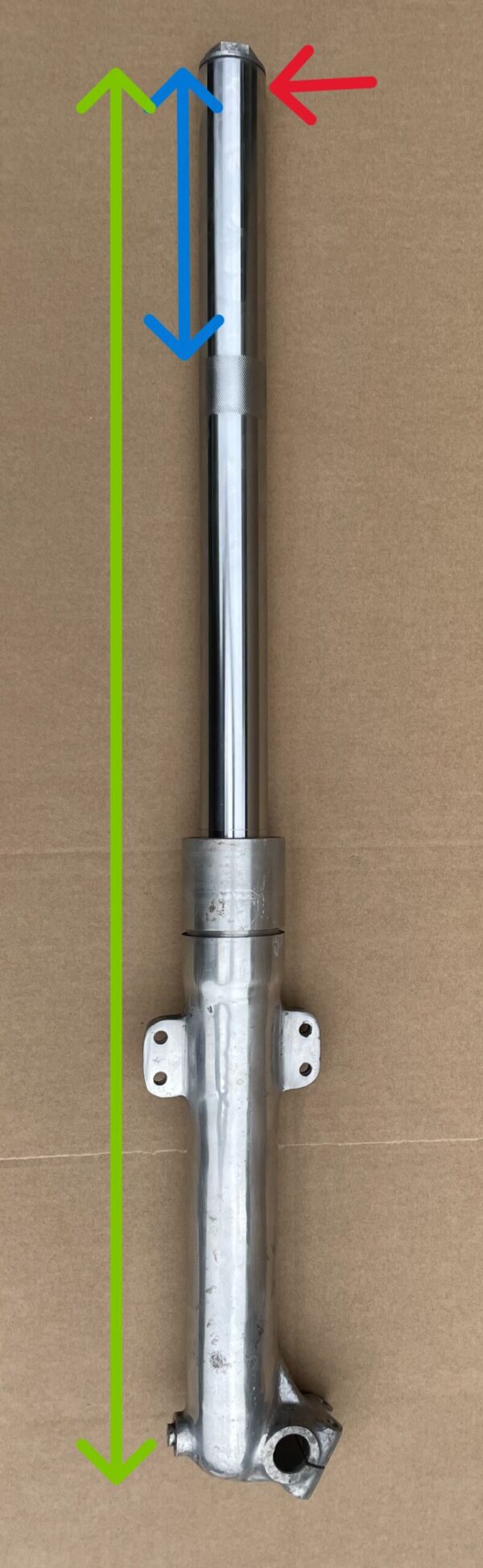 Bultaco NOS Fork Leg (L/H) Sherpa STRAIGHT TOP Type 35mm
