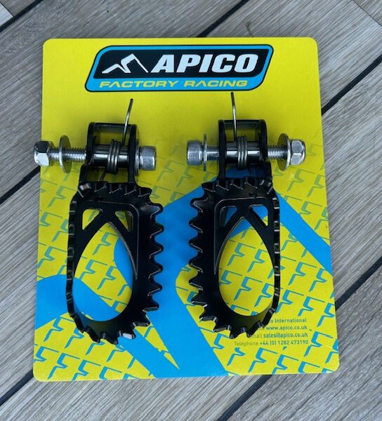 Footrest Kit  Apico Stainless Steel Trials Black